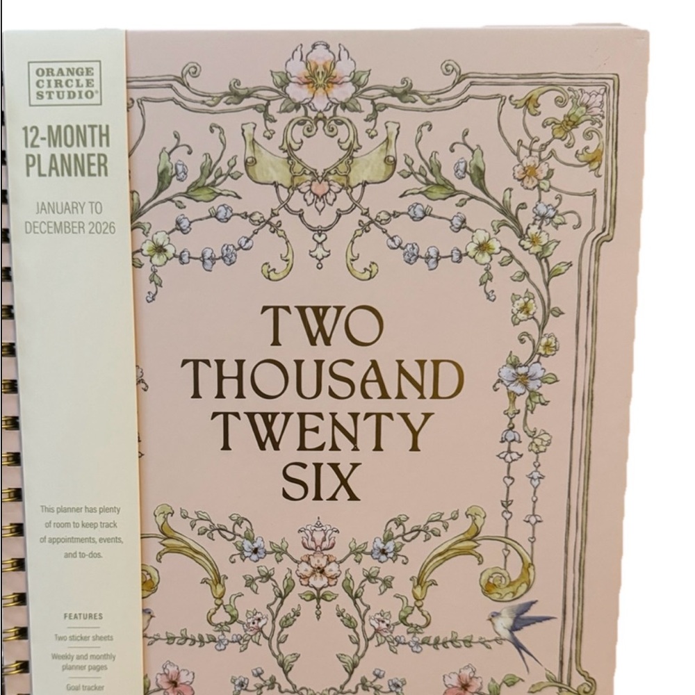 Orange Circle Studio Planner 2026 12 month Monthly Planner 10x8” Floral